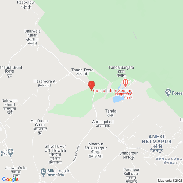 Test location map: A, Mohali, PB