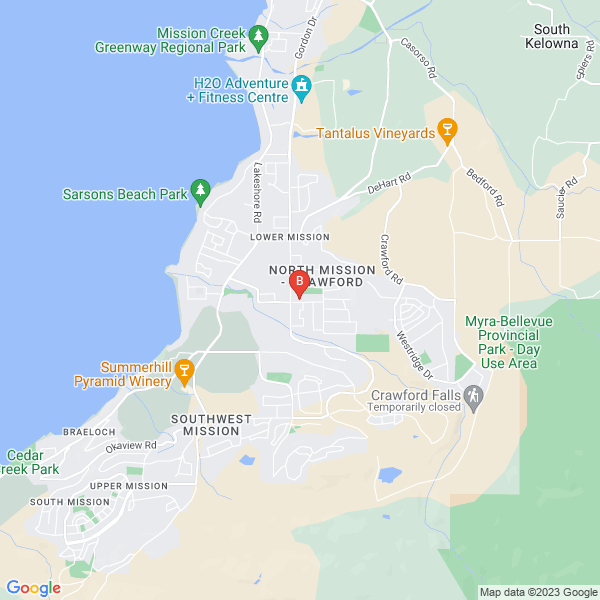 Limo Kelowna Party Bus Rentals location map: #2 720 McClure Rd., Kelowna, BC