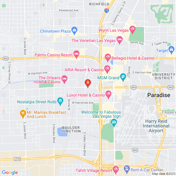 Excalibur International World Class Escorts location map: C-1045, 3655 W Tropicana Ave., Las Vegas, NV